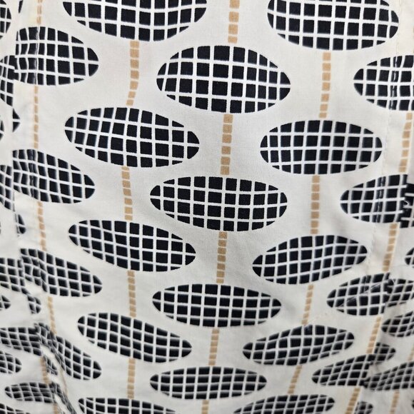 Gap Size XS Coated Cotton Trench Coat Cream Geometric Print Double Breasted Belt - Picture 14 of 16